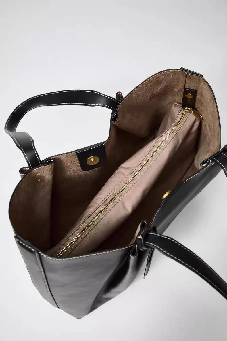 Fashion Ruched Women big Handbags Designer PU Leather Shoulder Bag High Quality Crossbody Bags Women Bucket Bag Female Clutch