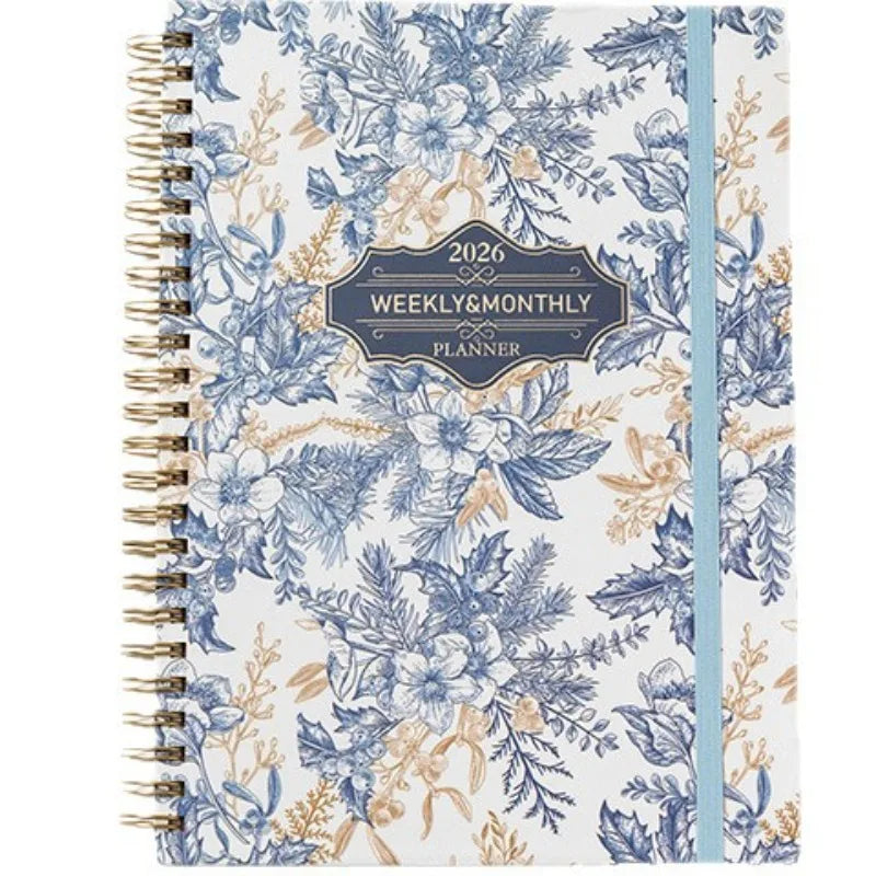 ﻿European and american schedule planning notebook, english plan notebook coil A5 account book handwritten record notebook