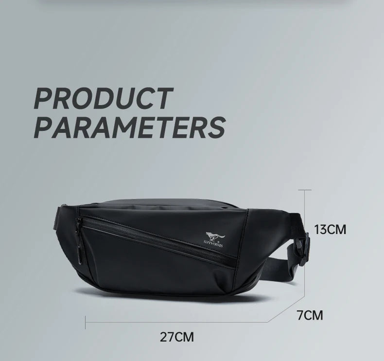 Septwolves Magnetic Buckle Crossbody Fanny Pack Man Adjustable Shoulder Strap Travel Waist Bag Waterproof Phone Mini iPad Bumbag