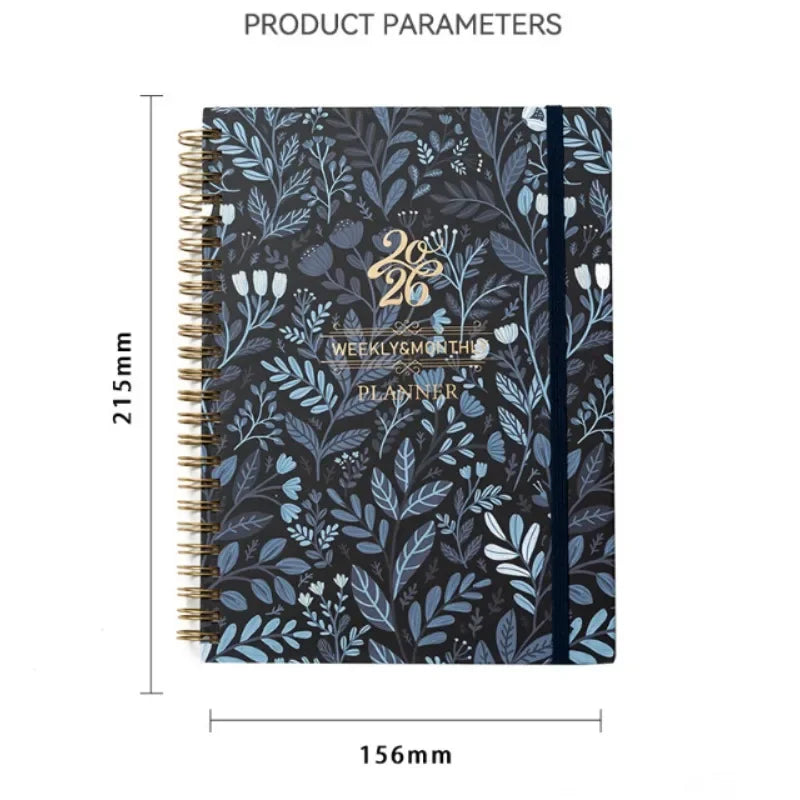 ﻿European and american schedule planning notebook, english plan notebook coil A5 account book handwritten record notebook