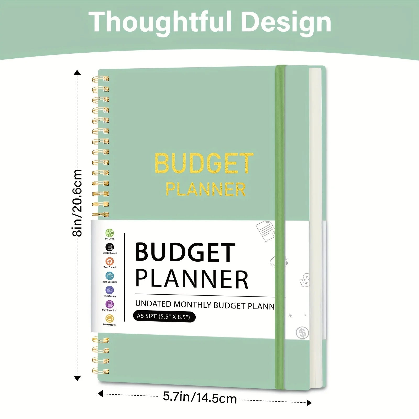 Monthly Finance Budget Planner Organizer with Expense Tracker Notebook to Manage Your Money Effectivelyr Undated Finance Planner
