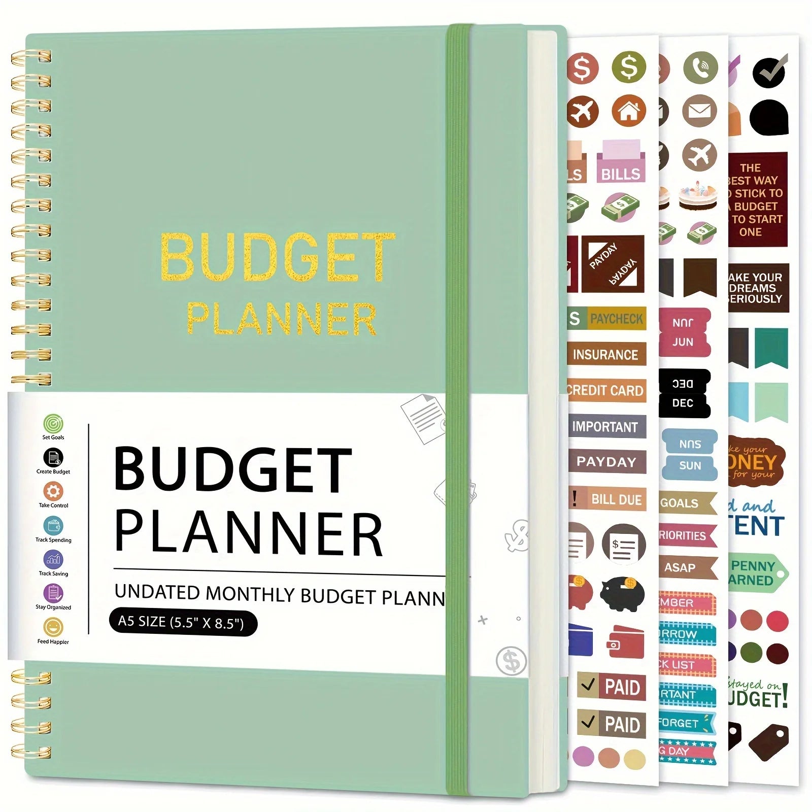 Monthly Finance Budget Planner Organizer with Expense Tracker Notebook to Manage Your Money Effectivelyr Undated Finance Planner