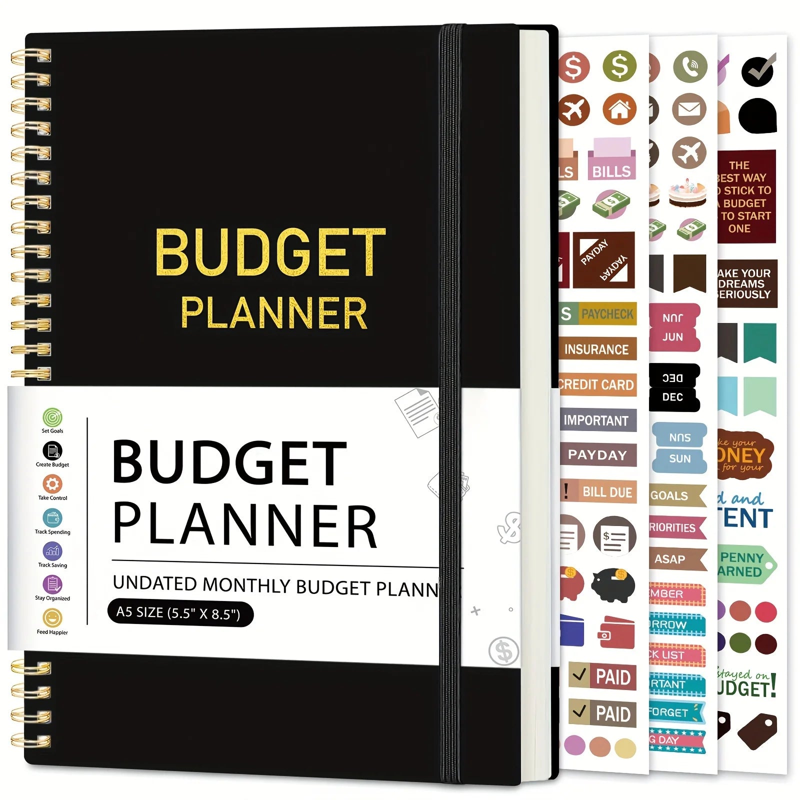 Monthly Finance Budget Planner Organizer with Expense Tracker Notebook to Manage Your Money Effectivelyr Undated Finance Planner