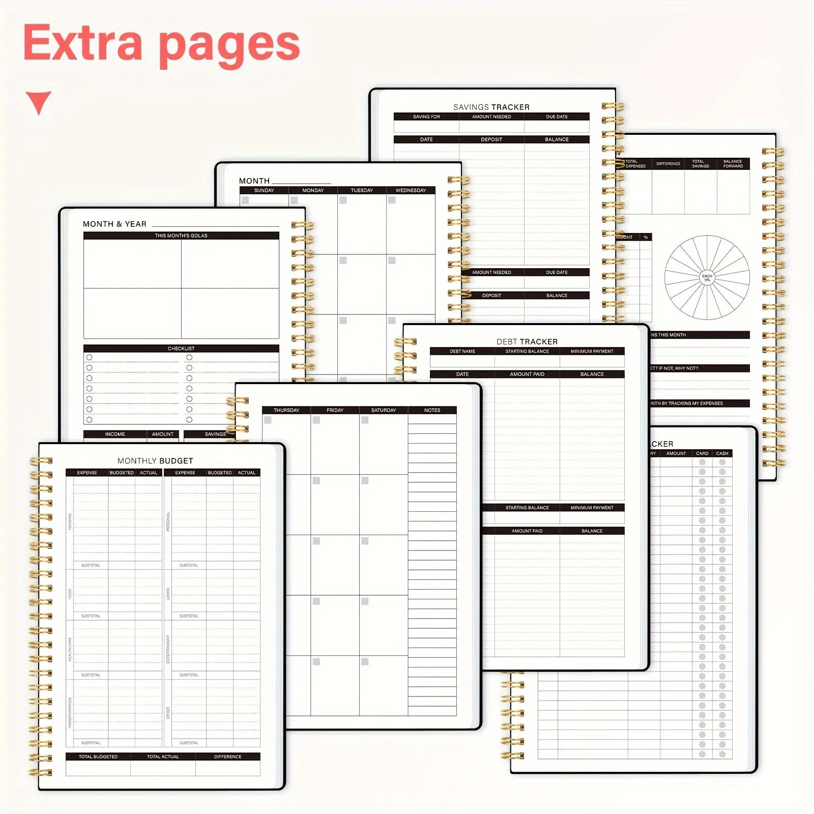 Monthly Finance Budget Planner Organizer with Expense Tracker Notebook to Manage Your Money Effectivelyr Undated Finance Planner