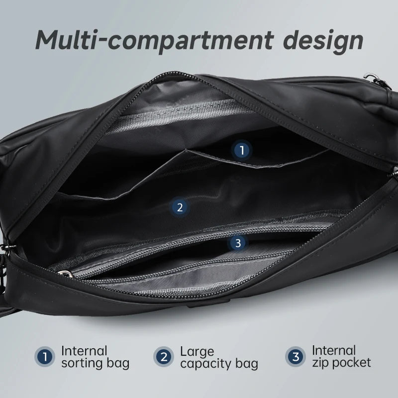 Septwolves Magnetic Buckle Crossbody Fanny Pack Man Adjustable Shoulder Strap Travel Waist Bag Waterproof Phone Mini iPad Bumbag
